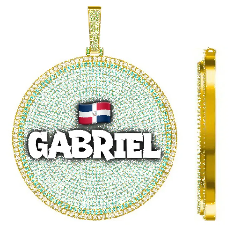CUSTOM LETTER NECKLACE 3D BIG DISC made by The GUU Shop