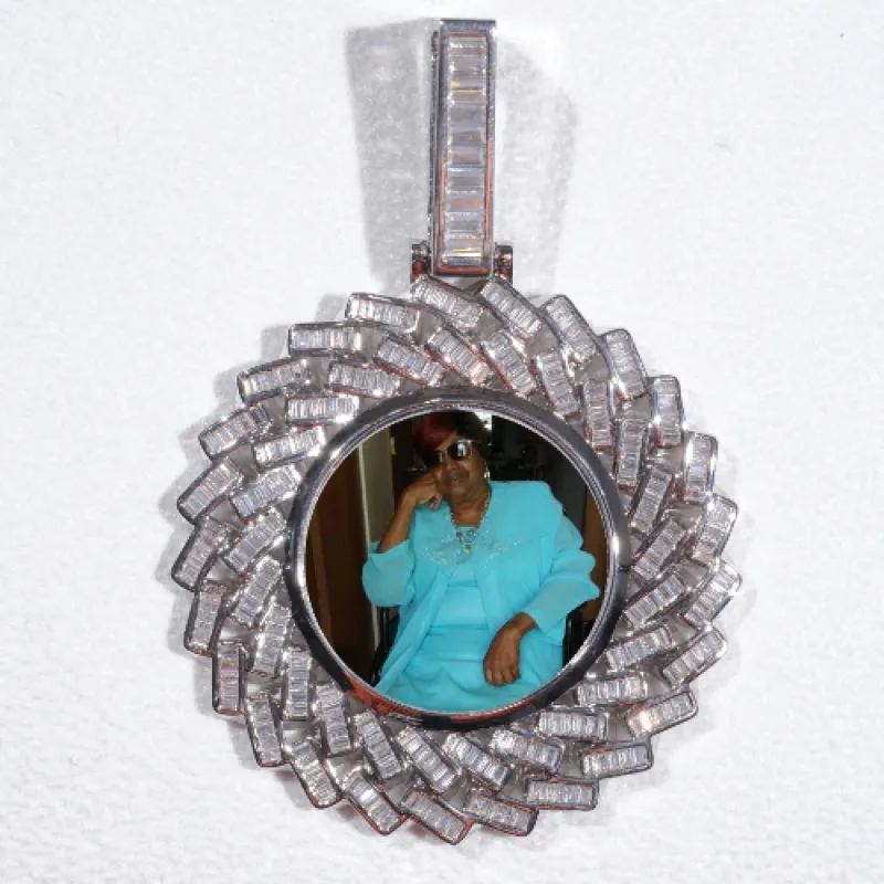 Large 3D Baguette Custom Picture Pendant made by The GUU Shop
