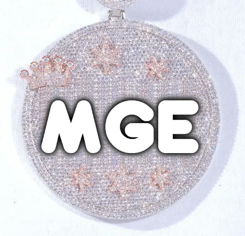 CUSTOM LETTER NECKLACE 3D BIG CROWN DISC sold by The GUU Shop