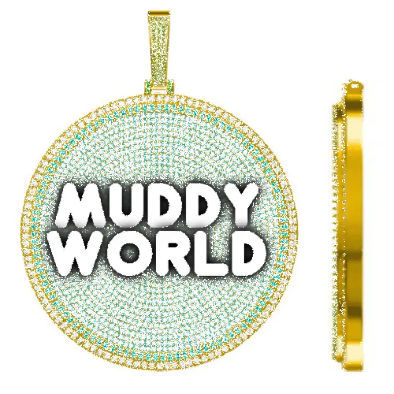 CUSTOM LETTER NECKLACE 3D BIG DISC made by The GUU Shop