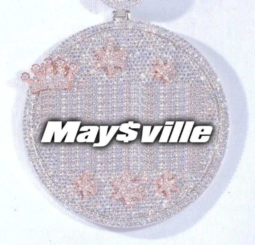 CUSTOM LETTER NECKLACE 3D BIG CROWN DISC made by The GUU Shop