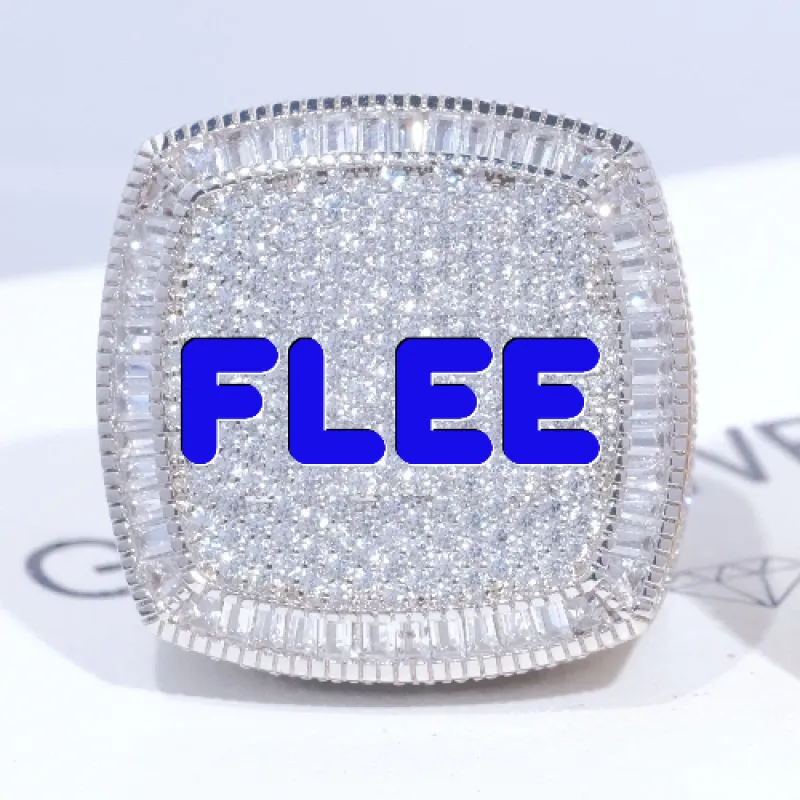 CUSTOM LETTER 3D ICED RING made by The GUU Shop