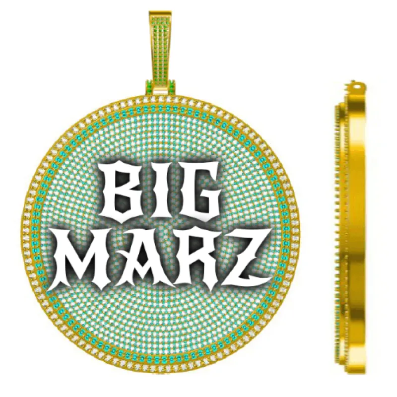 CUSTOM LETTER NECKLACE 3D BIG DISC made by The GUU Shop
