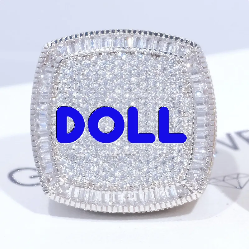 CUSTOM LETTER 3D ICED RING made by The GUU Shop
