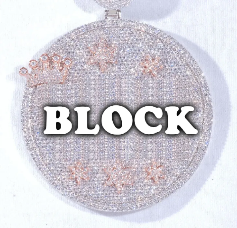 CUSTOM LETTER NECKLACE 3D BIG CROWN DISC made by The GUU Shop