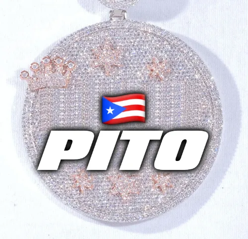 CUSTOM LETTER NECKLACE 3D BIG CROWN DISC sold by The GUU Shop