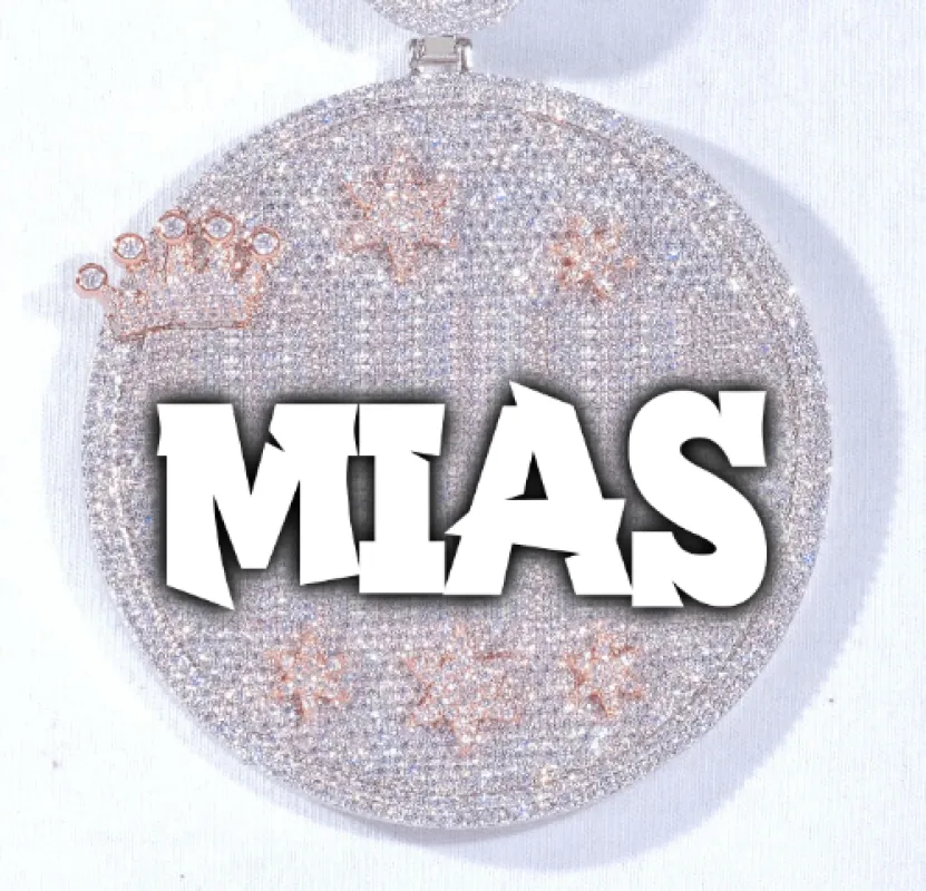CUSTOM LETTER NECKLACE 3D BIG CROWN DISC made by The GUU Shop