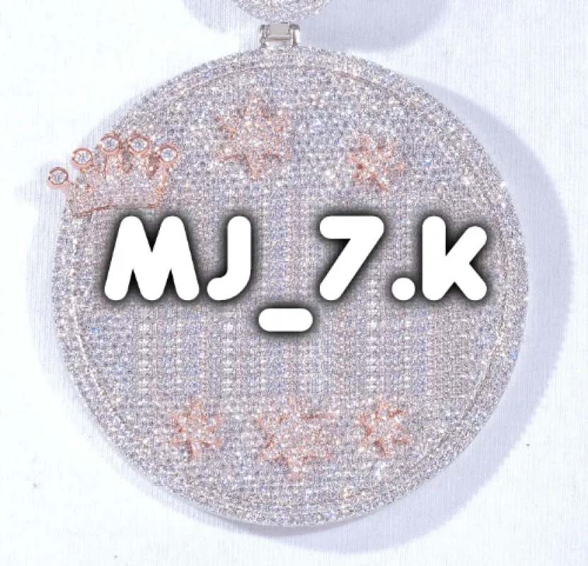 CUSTOM LETTER NECKLACE 3D BIG CROWN DISC made by The GUU Shop