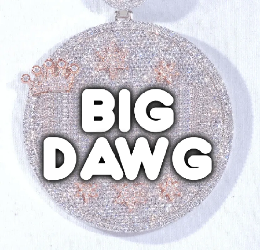CUSTOM LETTER NECKLACE 3D BIG CROWN DISC made by The GUU Shop