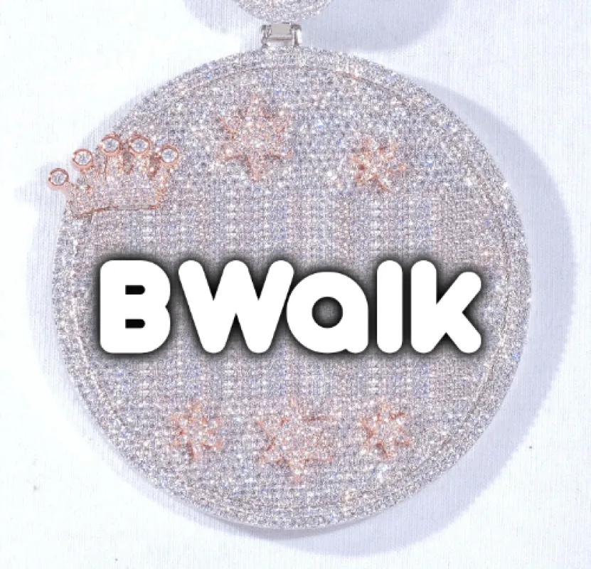 CUSTOM LETTER NECKLACE 3D BIG CROWN DISC made by The GUU Shop