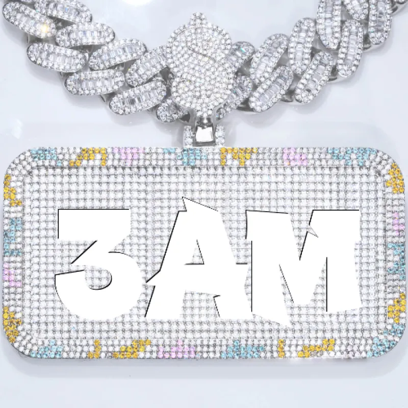 CUSTOM LETTER NECKLACE 3D COLORFUL SQUARE made by The GUU Shop