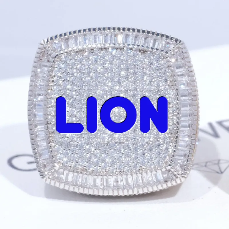 CUSTOM LETTER 3D ICED RING made by The GUU Shop