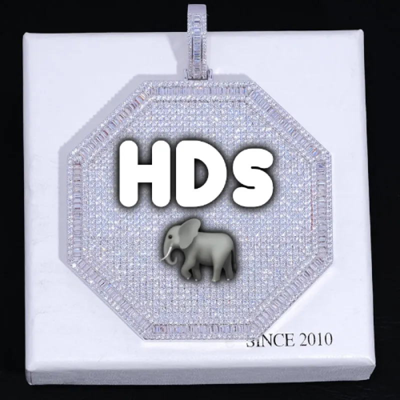 CUSTOM LETTER NECKLACE 3D BIG OCTAGON made by The GUU Shop