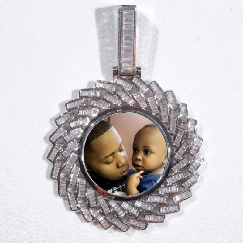 Large 3D Baguette Custom Picture Pendant made by The GUU Shop