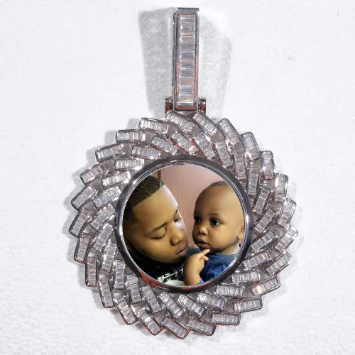 Large 3D Baguette Custom Picture Pendant sold by The GUU Shop