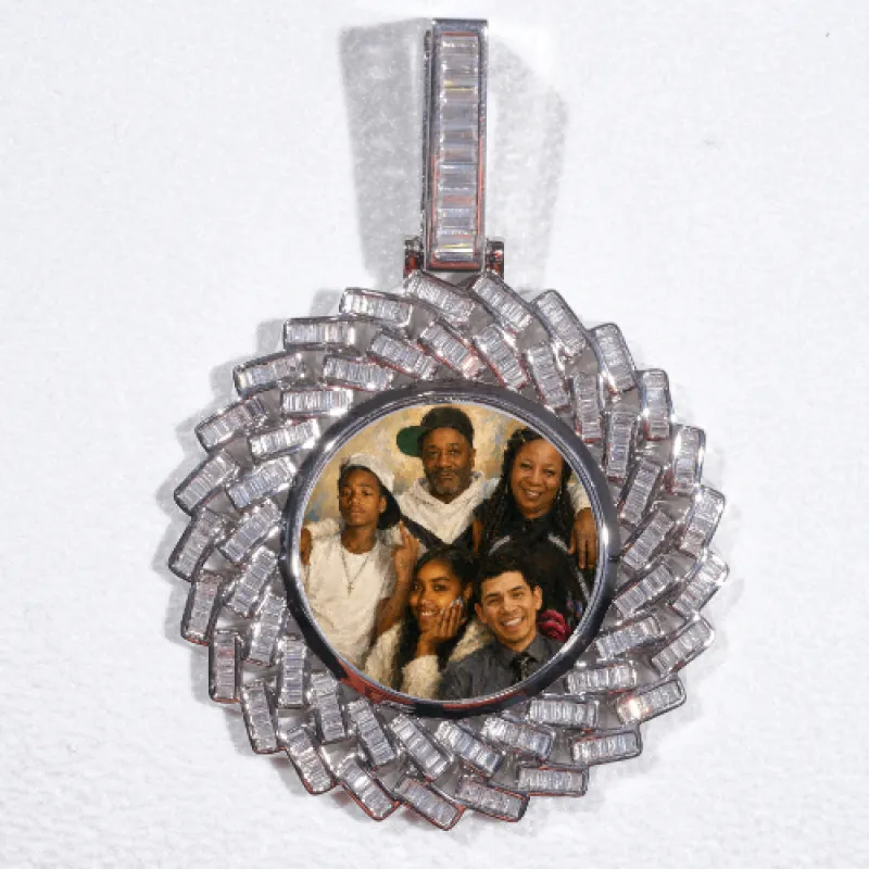 Large 3D Baguette Custom Picture Pendant made by The GUU Shop