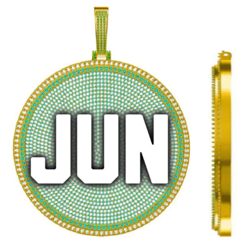 CUSTOM LETTER NECKLACE 3D BIG DISC made by The GUU Shop