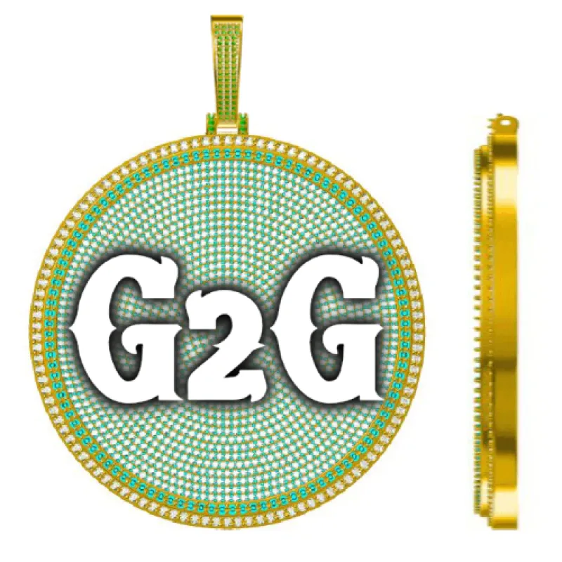 CUSTOM LETTER NECKLACE 3D BIG DISC made by The GUU Shop