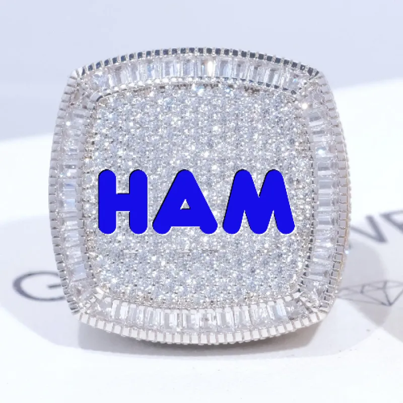 CUSTOM LETTER 3D ICED RING made by The GUU Shop