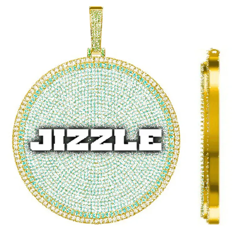 CUSTOM LETTER NECKLACE 3D BIG DISC made by The GUU Shop