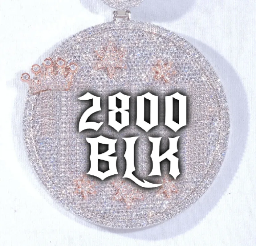 CUSTOM LETTER NECKLACE 3D BIG CROWN DISC made by The GUU Shop