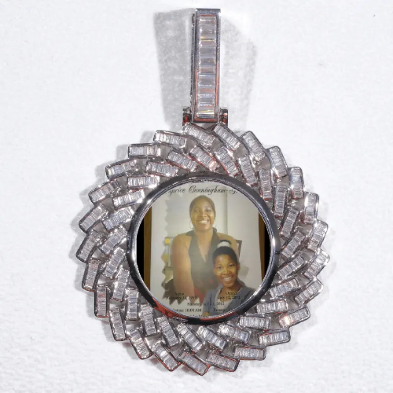 Large 3D Baguette Custom Picture Pendant made by The GUU Shop