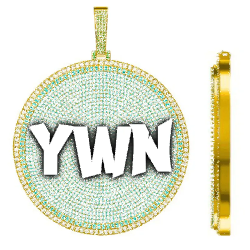 CUSTOM LETTER NECKLACE 3D BIG DISC made by The GUU Shop