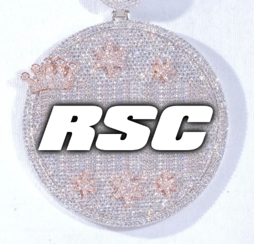 CUSTOM LETTER NECKLACE 3D BIG CROWN DISC made by The GUU Shop