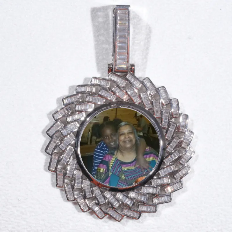 Large 3D Baguette Custom Picture Pendant made by The GUU Shop