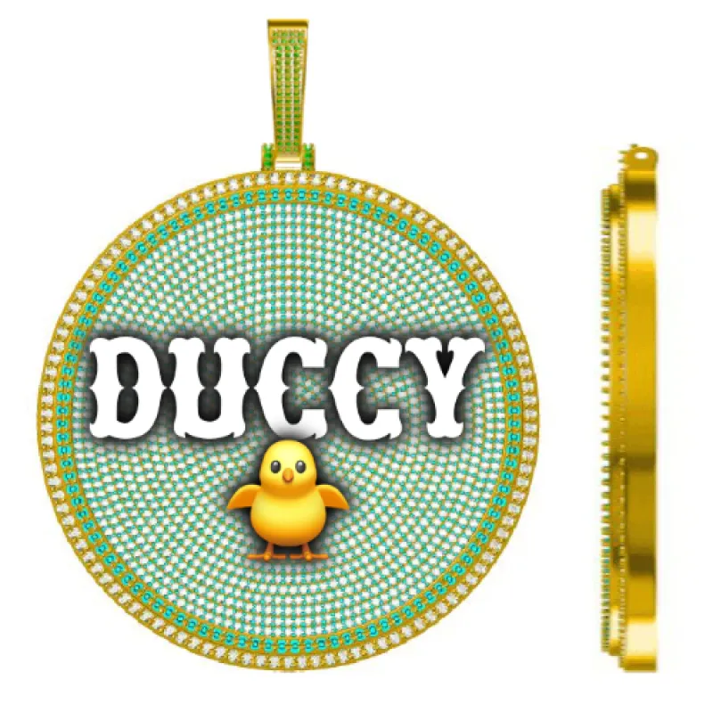 CUSTOM LETTER NECKLACE 3D BIG DISC made by The GUU Shop