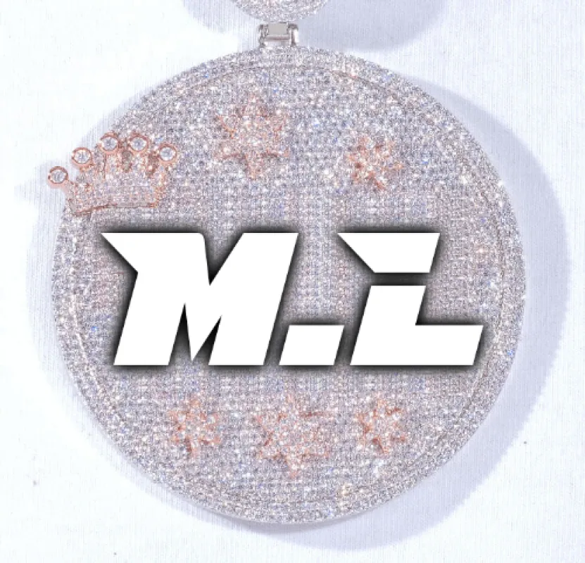 CUSTOM LETTER NECKLACE 3D BIG CROWN DISC made by The GUU Shop