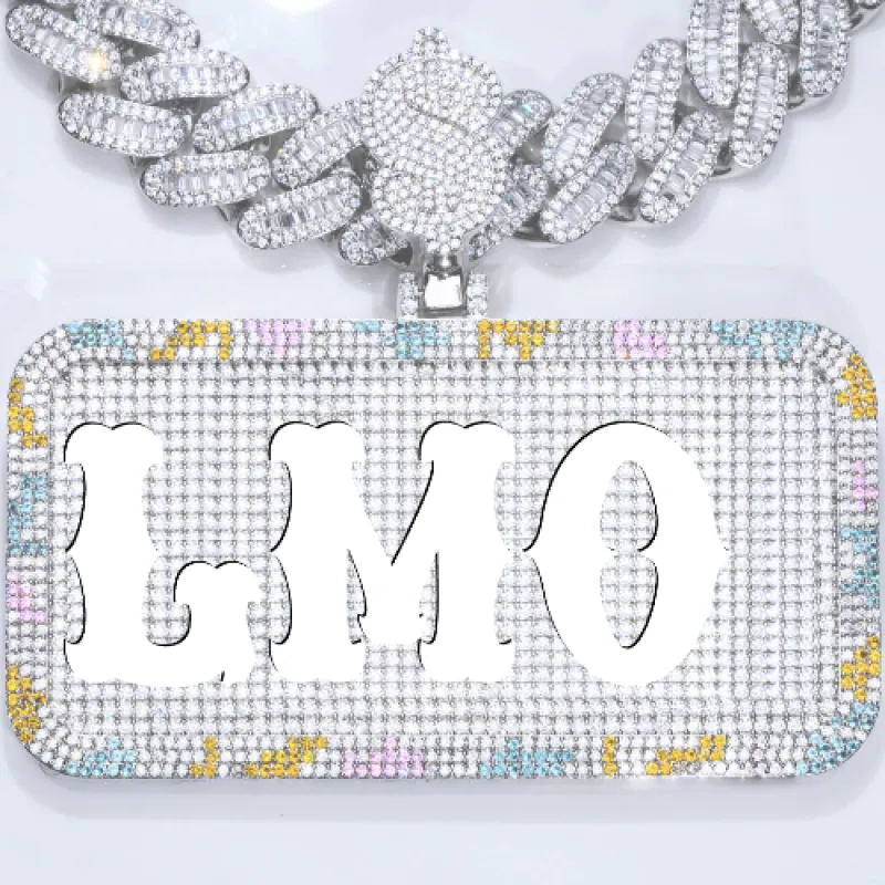 CUSTOM LETTER NECKLACE 3D COLORFUL SQUARE made by The GUU Shop