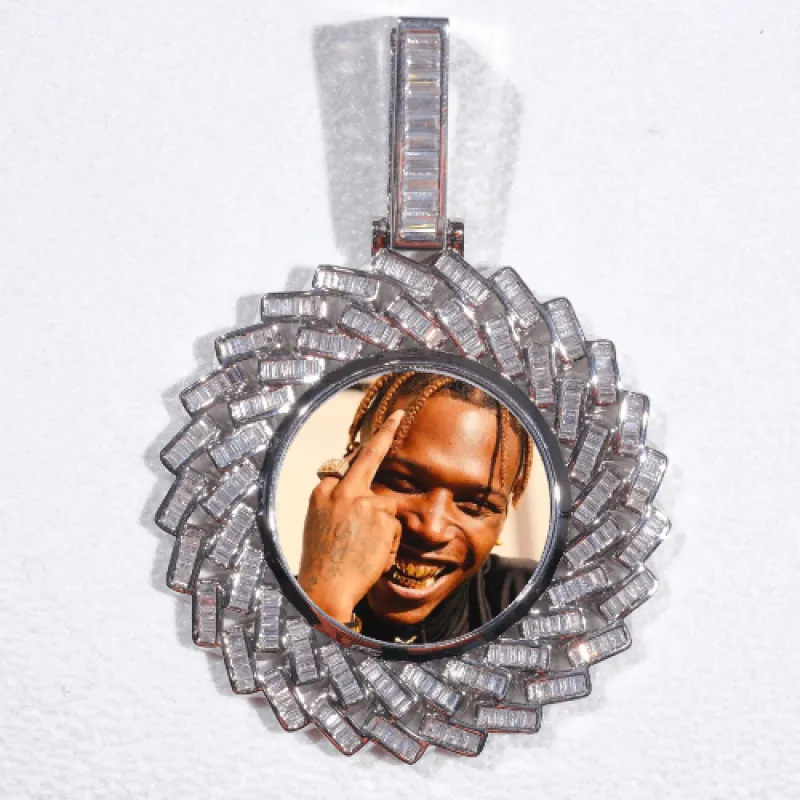Large 3D Baguette Custom Picture Pendant made by The GUU Shop
