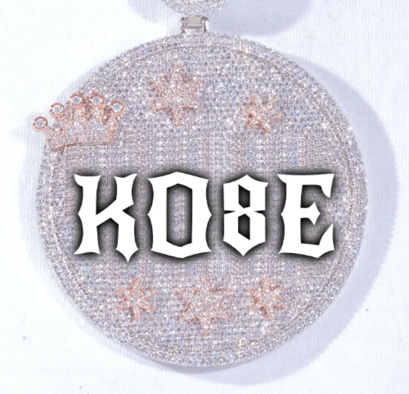 CUSTOM LETTER NECKLACE 3D BIG CROWN DISC made by The GUU Shop
