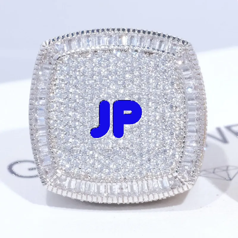 CUSTOM LETTER 3D ICED RING made by The GUU Shop