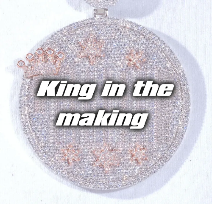 CUSTOM LETTER NECKLACE 3D BIG CROWN DISC made by The GUU Shop