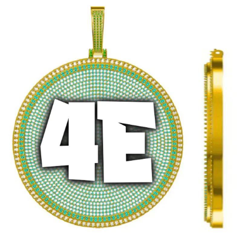 CUSTOM LETTER NECKLACE 3D BIG DISC made by The GUU Shop