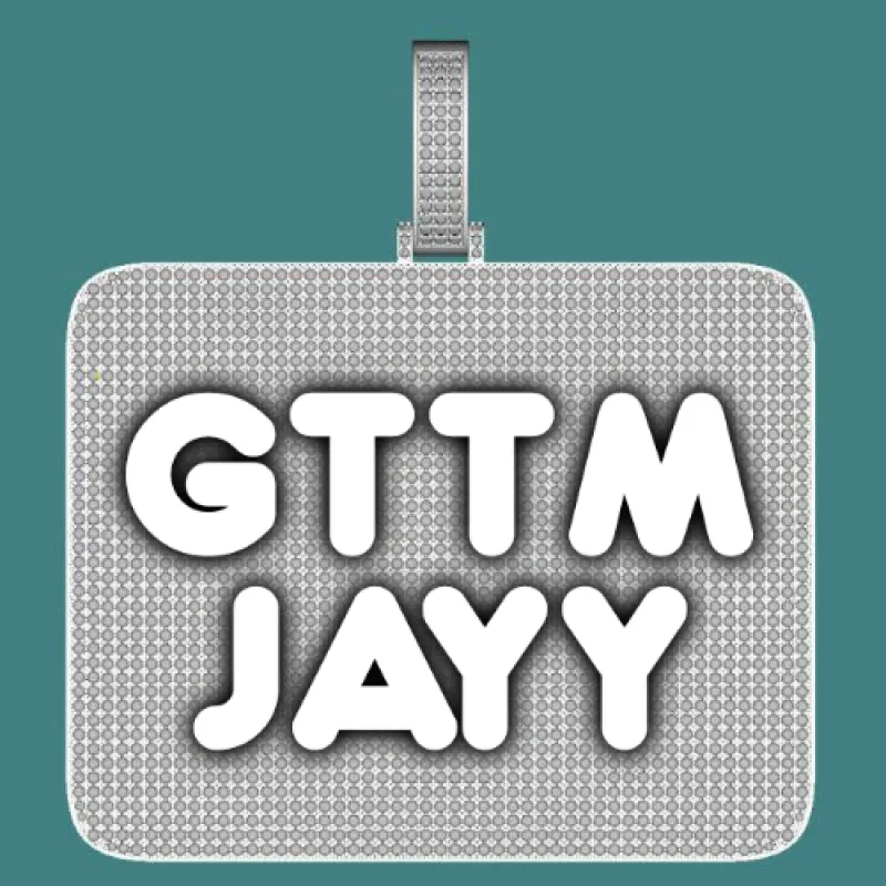 CUSTOM LETTER NECKLACE 3D BIG SQUARE made by The GUU Shop
