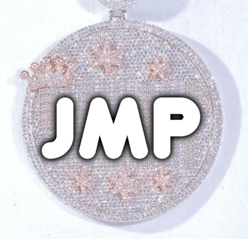 CUSTOM LETTER NECKLACE 3D BIG CROWN DISC made by The GUU Shop