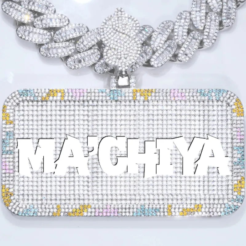 CUSTOM LETTER NECKLACE 3D COLORFUL SQUARE made by The GUU Shop
