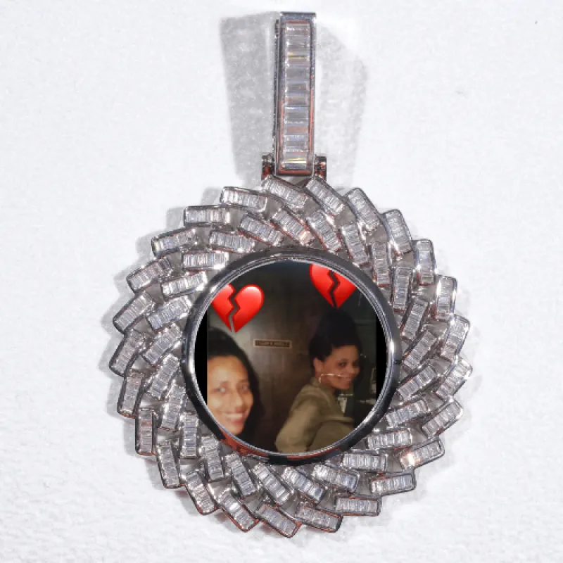 Large 3D Baguette Custom Picture Pendant made by The GUU Shop
