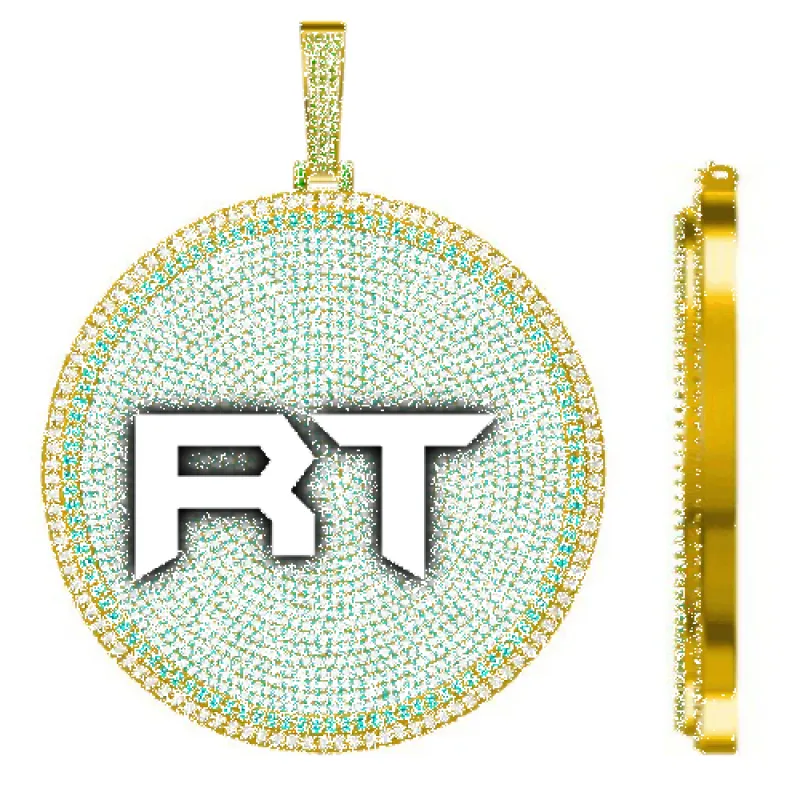 CUSTOM LETTER NECKLACE 3D BIG DISC made by The GUU Shop