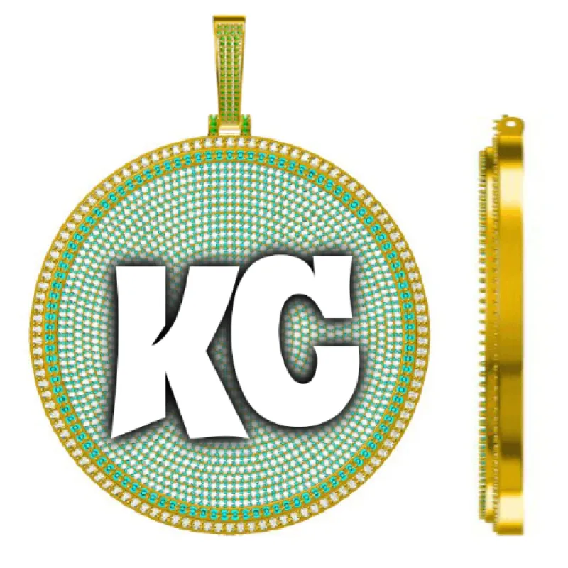 CUSTOM LETTER NECKLACE 3D BIG DISC made by The GUU Shop