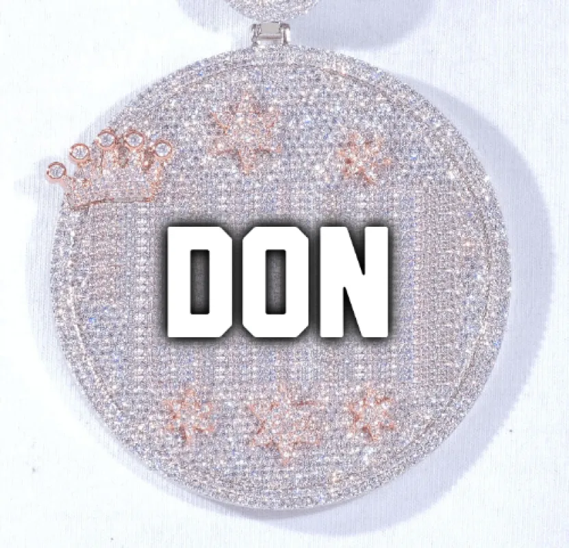 CUSTOM LETTER NECKLACE 3D BIG CROWN DISC made by The GUU Shop