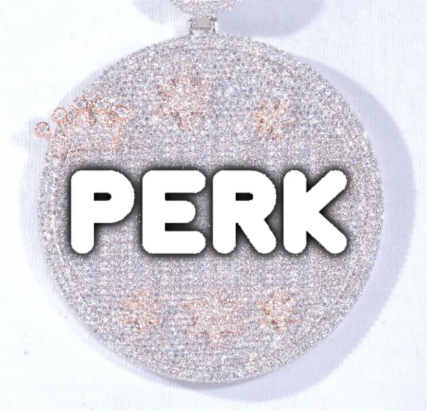 CUSTOM LETTER NECKLACE 3D BIG CROWN DISC made by The GUU Shop
