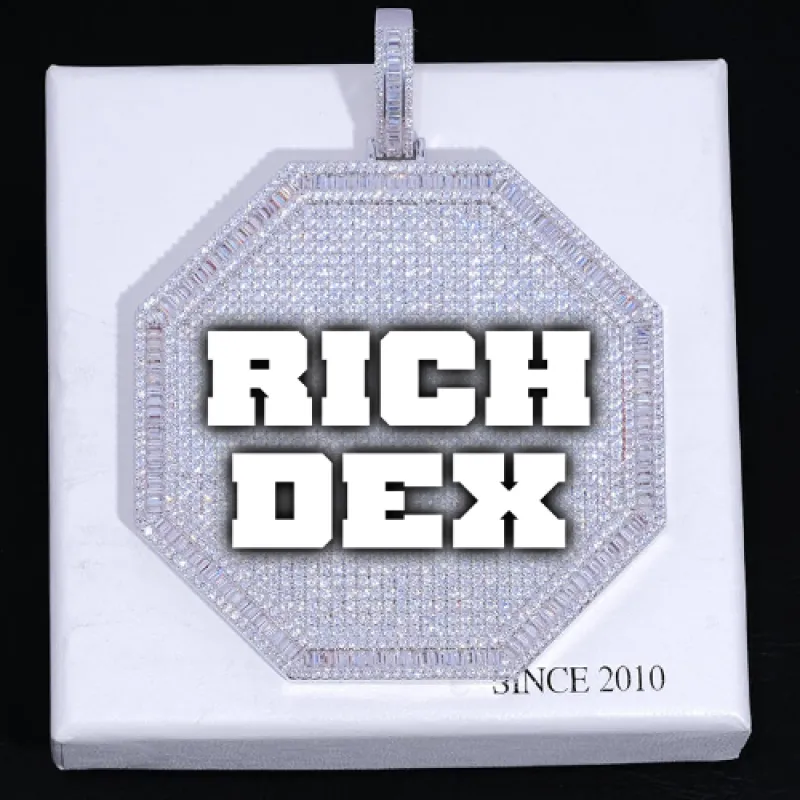 CUSTOM LETTER NECKLACE 3D BIG OCTAGON made by The GUU Shop
