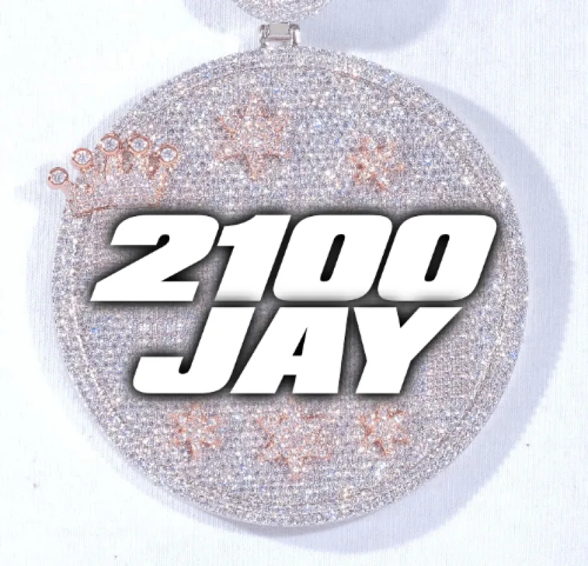 CUSTOM LETTER NECKLACE 3D BIG CROWN DISC made by The GUU Shop