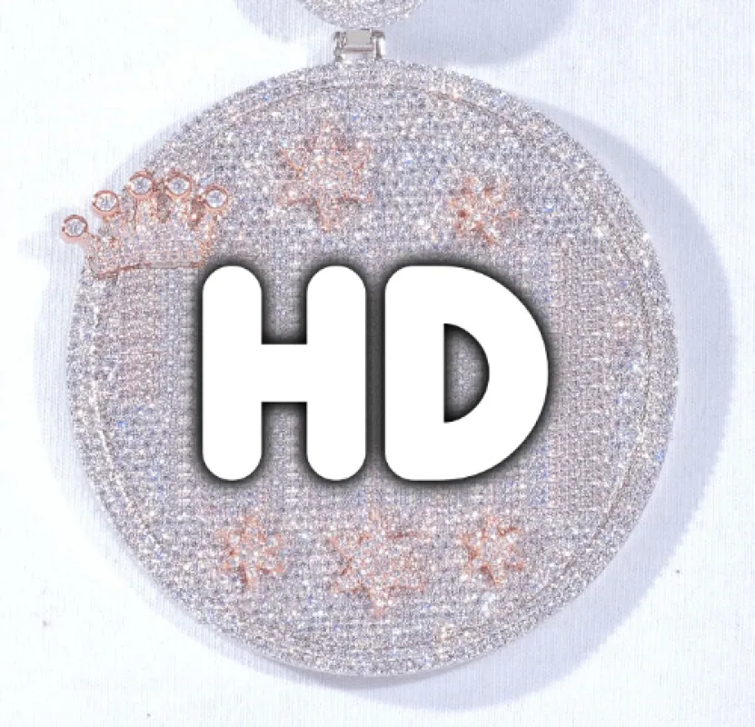 CUSTOM LETTER NECKLACE 3D BIG CROWN DISC made by The GUU Shop