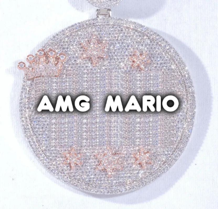 CUSTOM LETTER NECKLACE 3D BIG CROWN DISC made by The GUU Shop