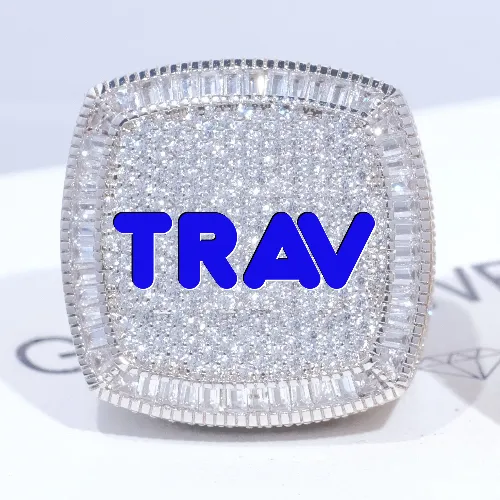 CUSTOM LETTER 3D ICED RING sold by The GUU Shop